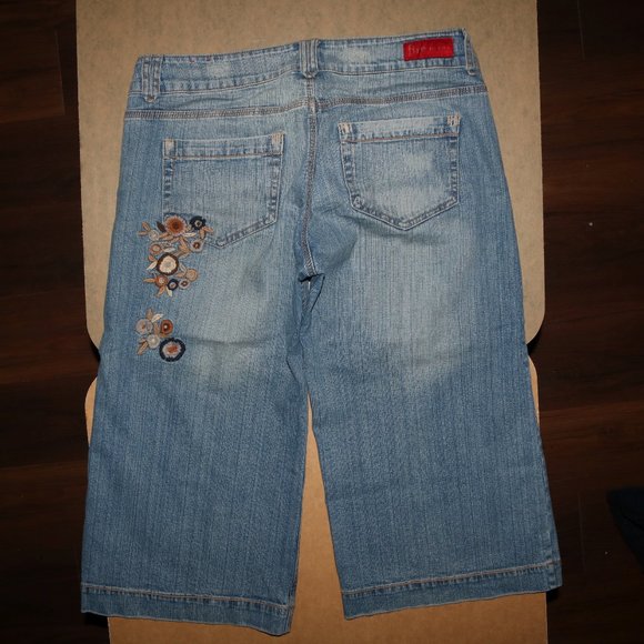 Fire Jeans ALICIA Cropped Flower EMBROIDERED 34x19 - Picture 5 of 8